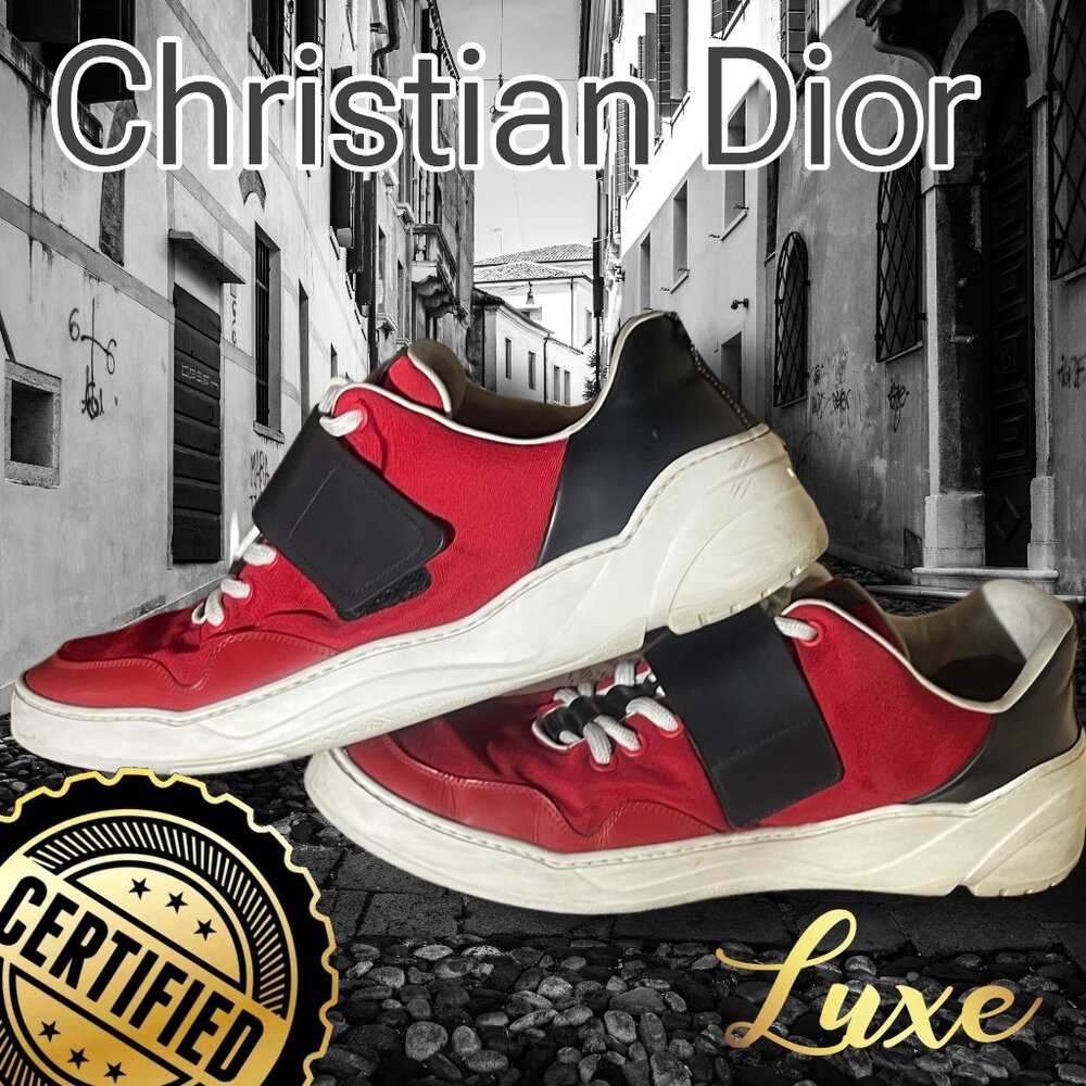 Christian Dior Certified Authentic Trainers in Red/Black. GUC
